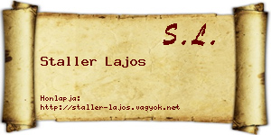 Staller Lajos névjegykártya